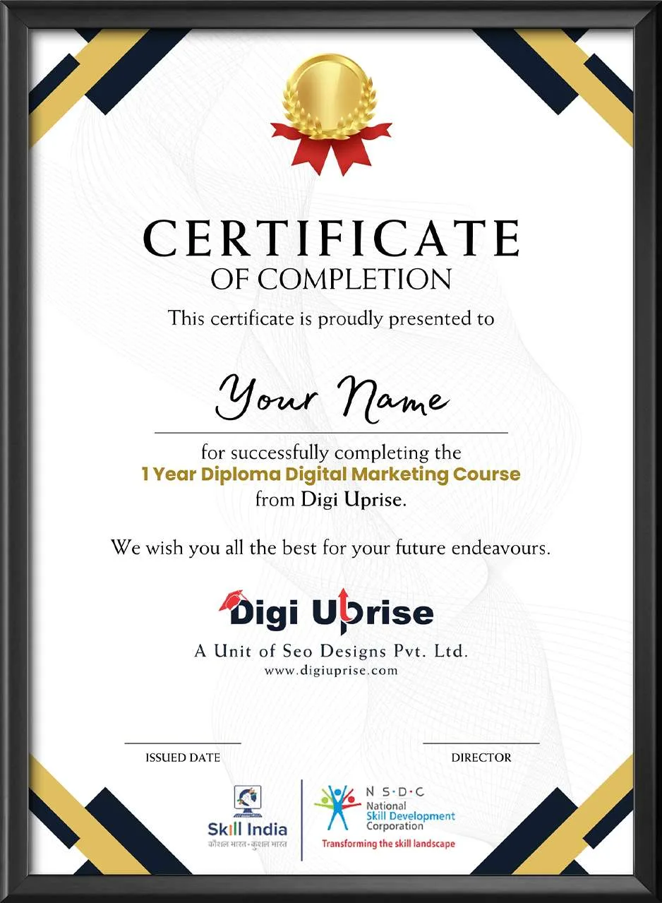 1 Year Diploma in Digital Marketing Certificate